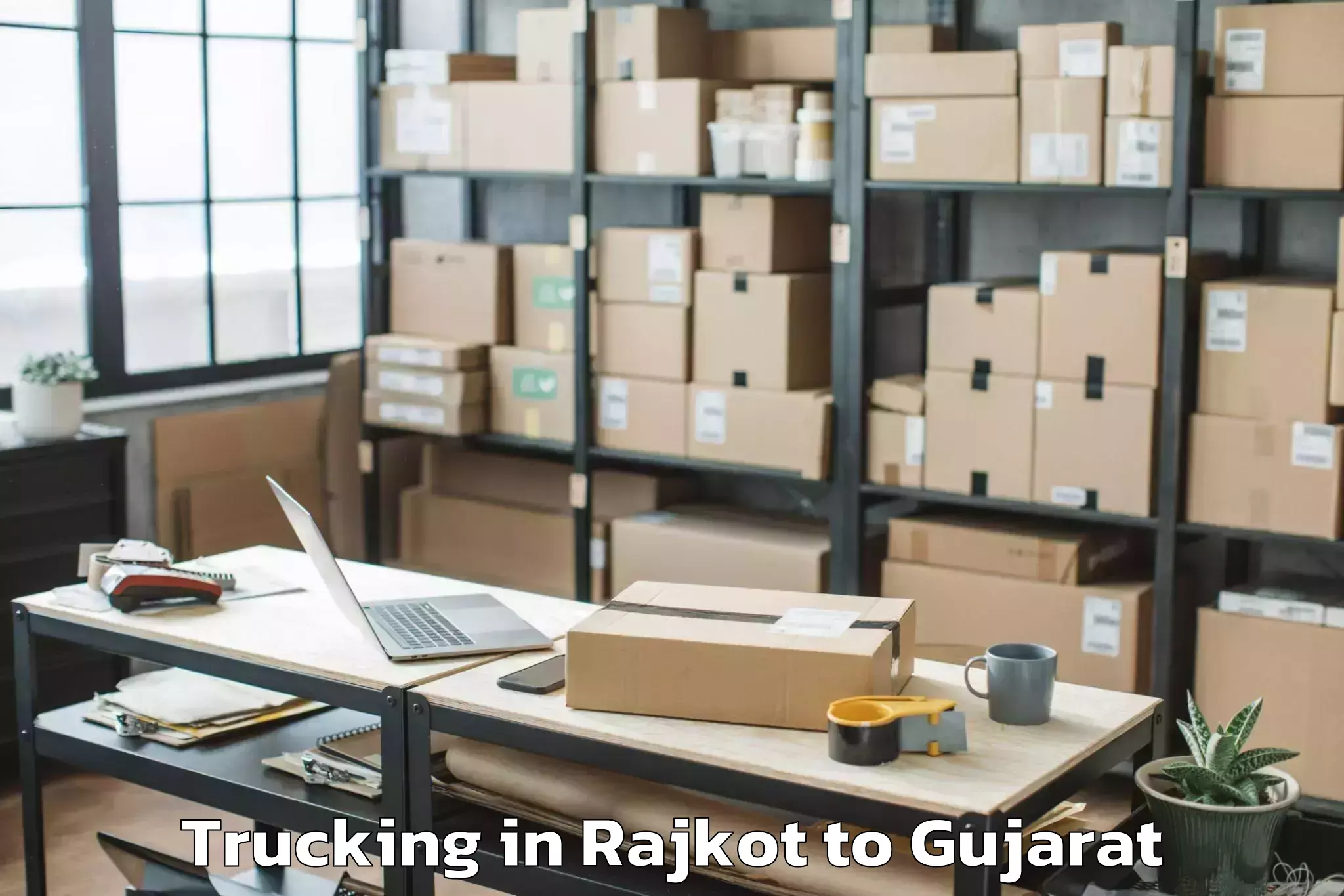 Easy Rajkot to Bhabhar Trucking Booking